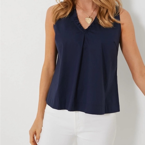 TUCKERNUCK POMANDER PLACE Veronica Top Navy XS - Picture 1 of 11